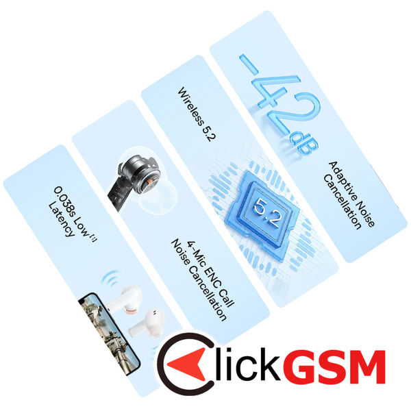 Baseus - Wireless Earbuds Bowie M2 (A00024000221-Z1) - TWS, Bluetooth - Moon White