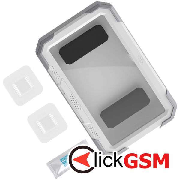 Techsuit - Phone Holder (LC-888) - Wall Box Case, Anti-Fog, with Adhesive Hooks, Waterproof - White / Gray