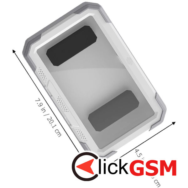 Techsuit - Phone Holder (LC-888) - Wall Box Case, Anti-Fog, with Adhesive Hooks, Waterproof - White / Gray