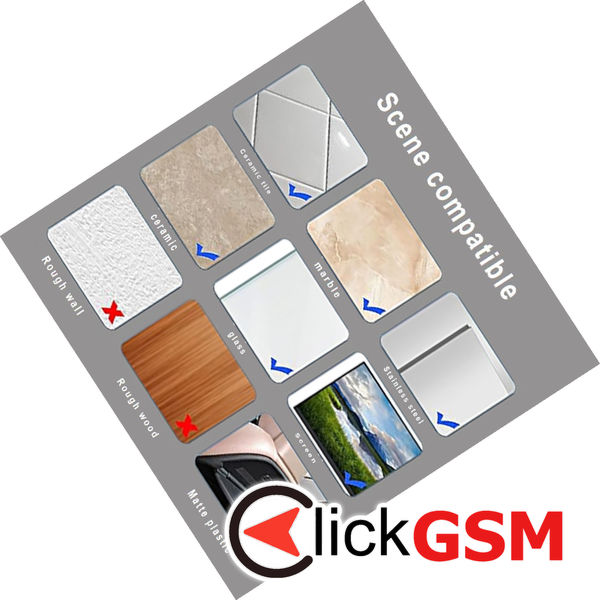 Techsuit - Phone Holder (SP-PAD) - Suction Pad for Selfies, Silicone, Adhesive Mount, Rectangular Shape - Purple