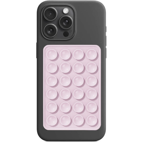 Techsuit - Phone Holder (SL-PAD) - Suction Pad for Selfies, Silicone, Adhesive Mount, Rectangular Shape - Light Pink