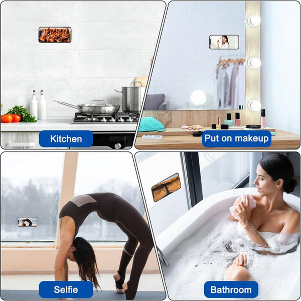 Techsuit - Phone Holder (SL-PAD) - Suction Pad for Selfies, Silicone, Adhesive Mount, Rectangular Shape - Light Pink