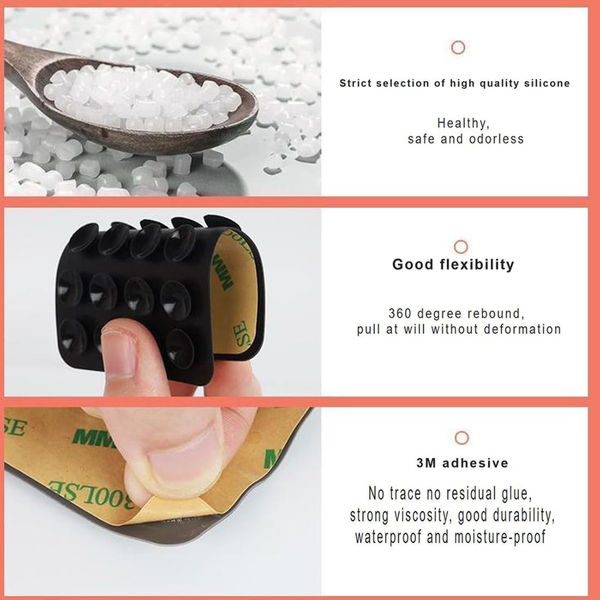 Techsuit - Phone Holder (SL-PAD) - Suction Pad for Selfies, Silicone, Adhesive Mount, Rectangular Shape - Light Pink