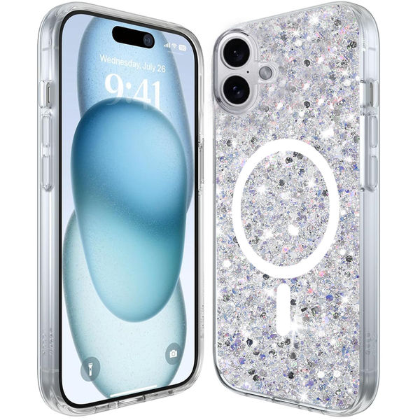Techsuit - Sparkly Glitter MagSafe - iPhone 16 Plus - White