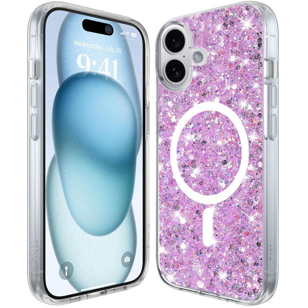 Techsuit - Sparkly Glitter MagSafe - iPhone 16 Plus - Magenta