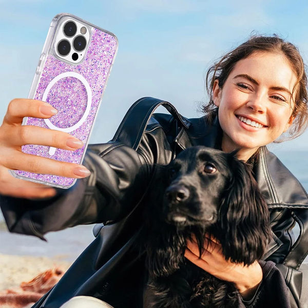 Techsuit - Sparkly Glitter MagSafe - iPhone 16 Plus - Magenta