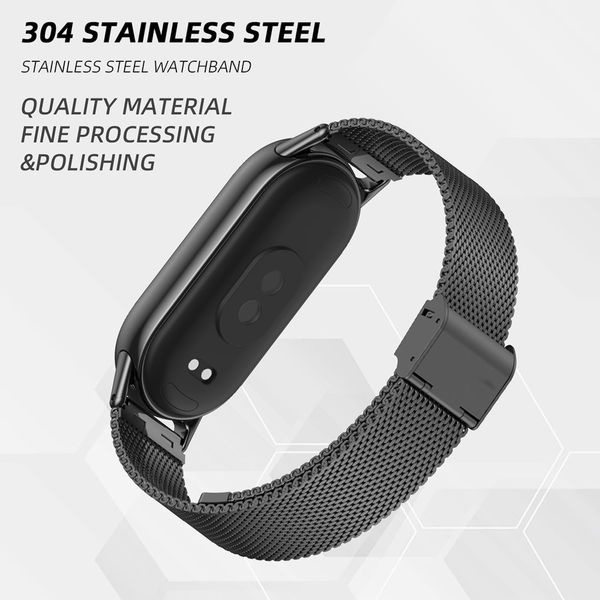 Techsuit - Watchband 15mm (W022) - Xiaomi Mi Band 8 / 8 NFC / 9 / 9 NFC - Black