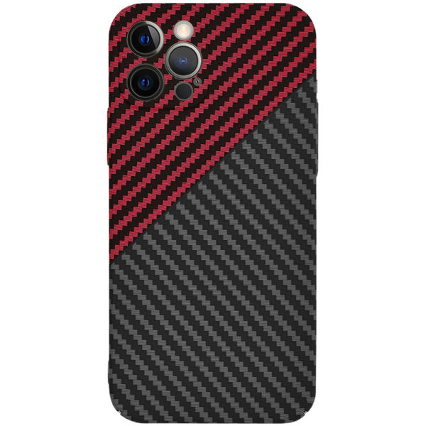 Techsuit - Carbonite FiberShell - iPhone 12 Pro - Red Vortex