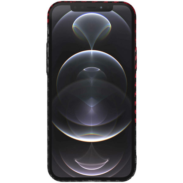 Techsuit - Carbonite FiberShell - iPhone 12 Pro - Red Vortex
