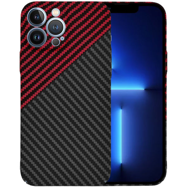 Techsuit - Carbonite FiberShell - iPhone 13 Pro Max - Red Vortex