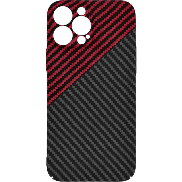 Techsuit - Carbonite FiberShell - iPhone 13 Pro Max - Red Vortex