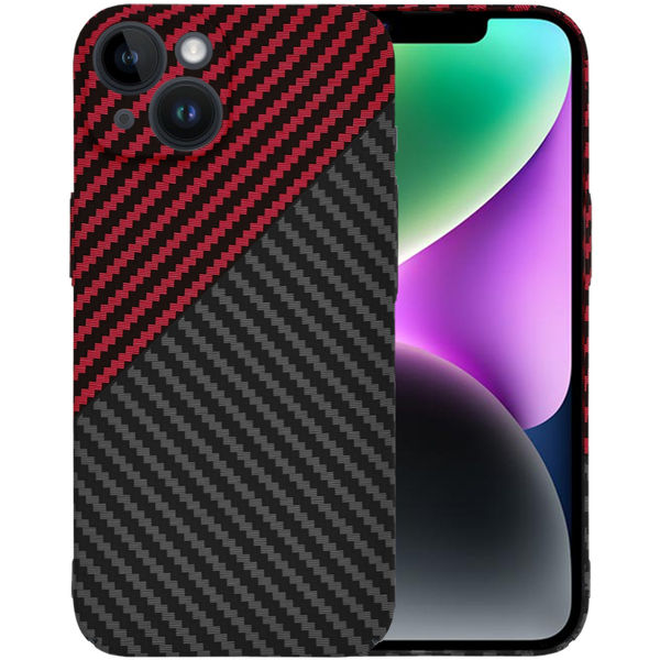 Techsuit - Carbonite FiberShell - iPhone 14 - Red Vortex