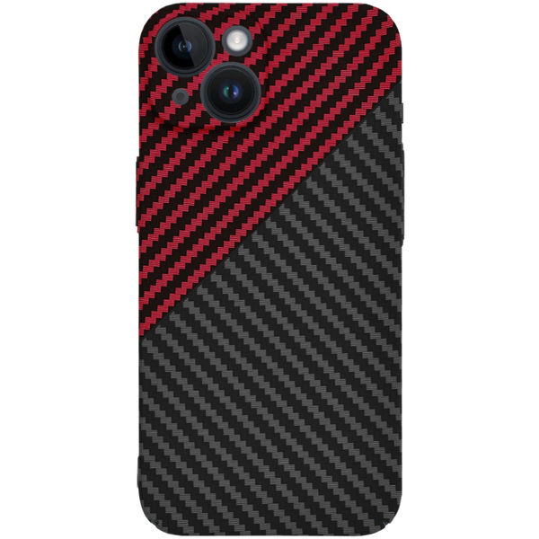 Techsuit - Carbonite FiberShell - iPhone 14 - Red Vortex