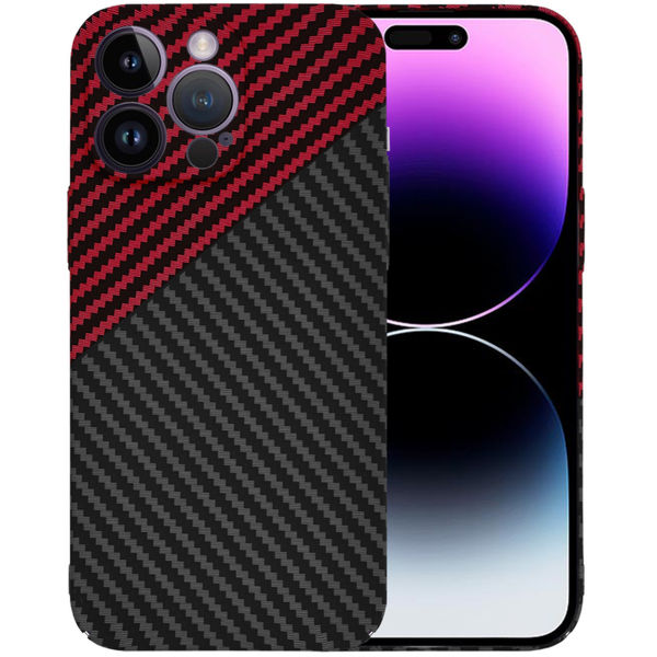 Techsuit - Carbonite FiberShell - iPhone 14 Pro Max - Red Vortex
