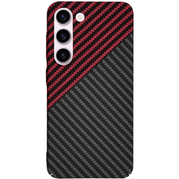 Techsuit - Carbonite FiberShell - Samsung Galaxy S23 - Red Vortex