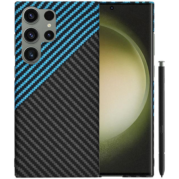 Techsuit - Carbonite FiberShell - Samsung Galaxy S23 Ultra - Blue Pulse