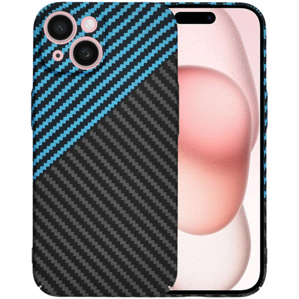 Techsuit - Carbonite FiberShell - iPhone 15 - Blue Pulse