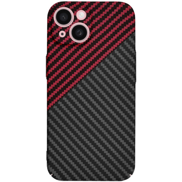 Techsuit - Carbonite FiberShell - iPhone 15 - Red Vortex
