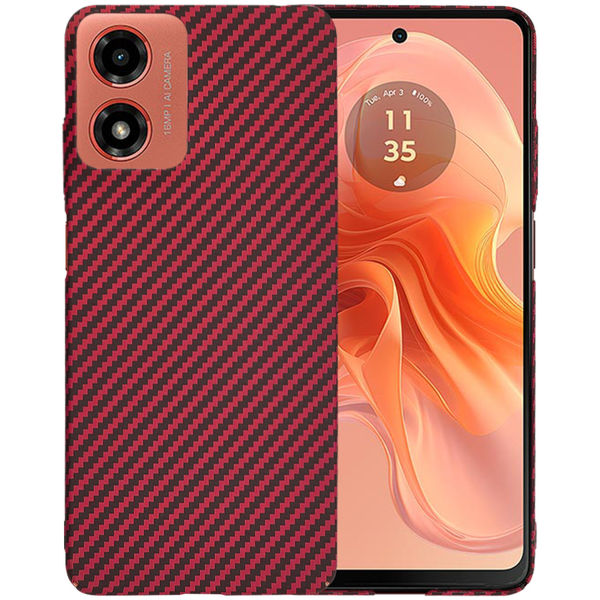 Techsuit - Carbonite FiberShell - Motorola Moto G04 / Moto G04s / Moto G24 / Moto E14 - Red