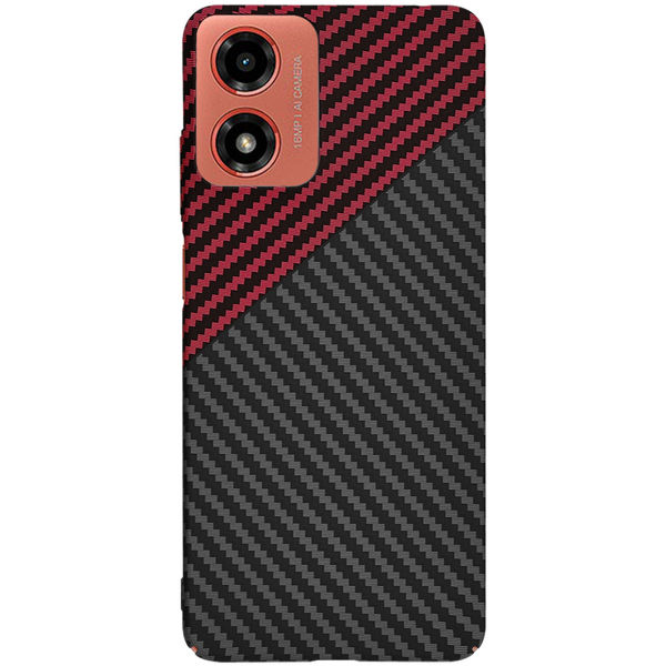 Techsuit - Carbonite FiberShell - Motorola Moto G04 / Moto G04s / Moto G24 / Moto E14 - Red Vortex