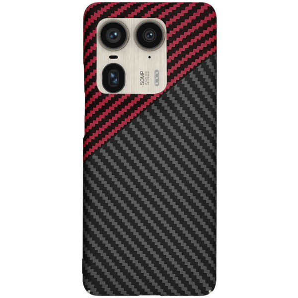Techsuit - Carbonite FiberShell - Motorola Edge 50 Ultra - Red Vortex