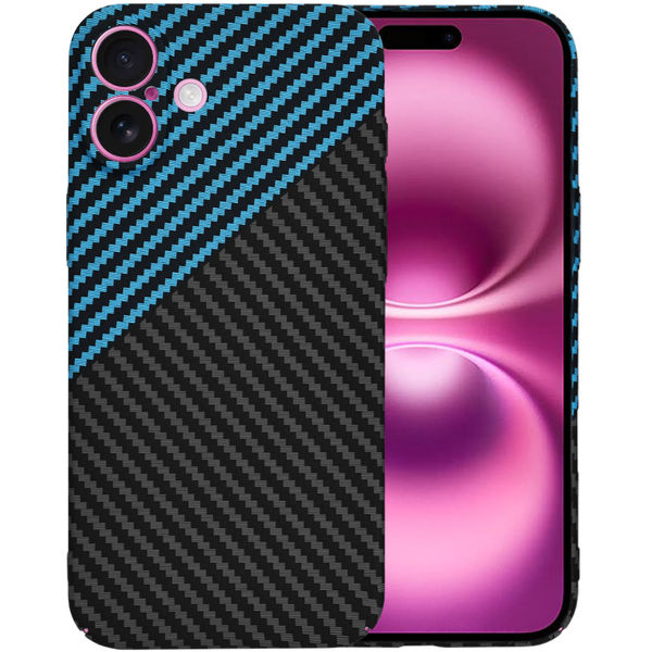Techsuit - Carbonite FiberShell - iPhone 16 Plus - Blue Pulse