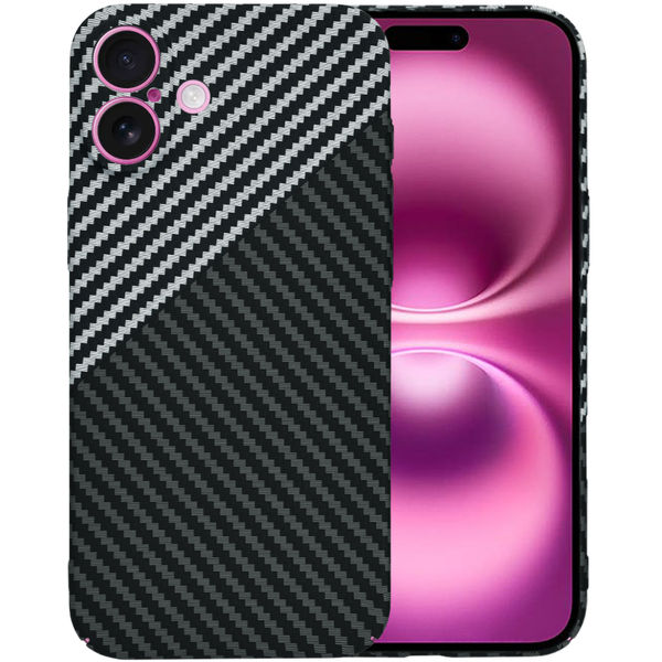 Techsuit - Carbonite FiberShell - iPhone 16 Plus - Stealth Gray