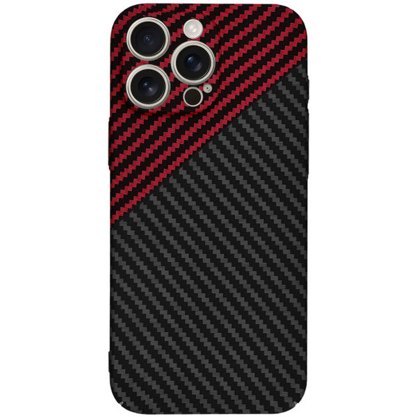 Techsuit - Carbonite FiberShell - iPhone 16 Pro Max - Red Vortex