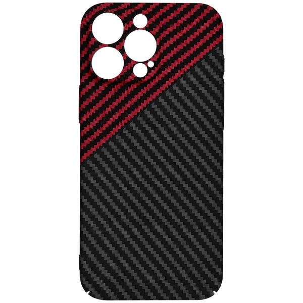 Techsuit - Carbonite FiberShell - iPhone 16 Pro Max - Red Vortex