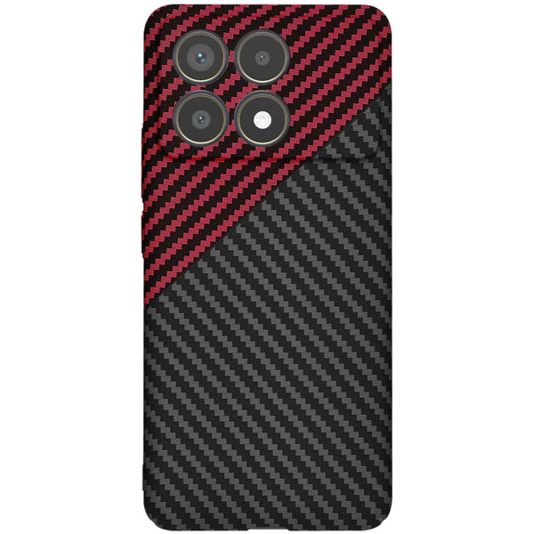 Techsuit - Carbonite FiberShell - Xiaomi Poco F6 Pro - Red Vortex