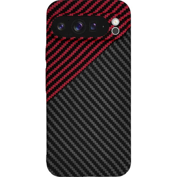Techsuit - Carbonite FiberShell - Google Pixel 9 Pro XL - Red Vortex