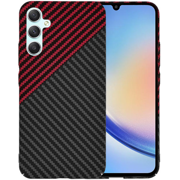 Techsuit - Carbonite FiberShell - Samsung Galaxy A34 5G - Red Vortex