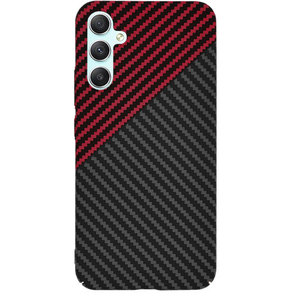 Techsuit - Carbonite FiberShell - Samsung Galaxy A34 5G - Red Vortex