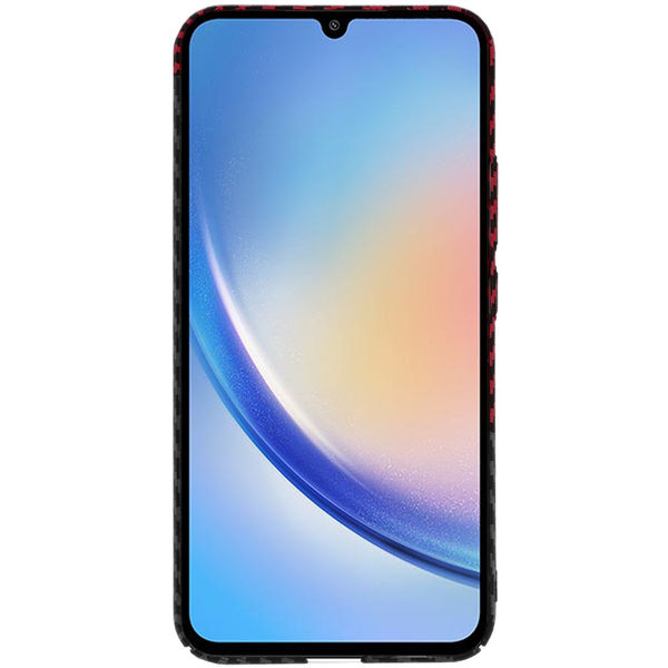 Techsuit - Carbonite FiberShell - Samsung Galaxy A34 5G - Red Vortex