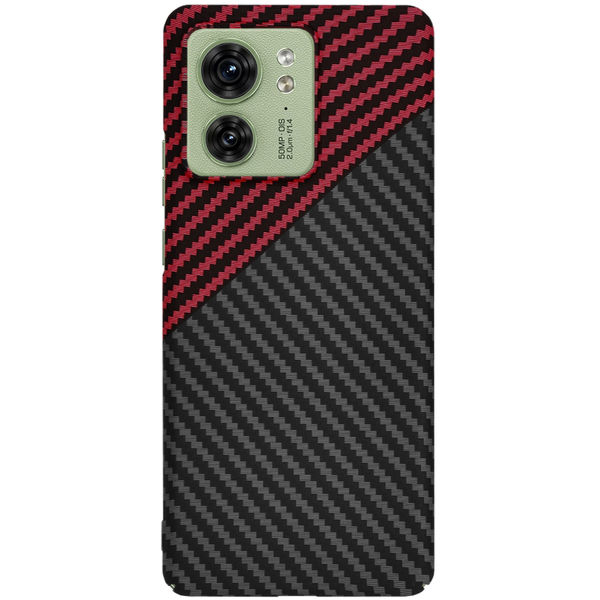 Techsuit - Carbonite FiberShell - Motorola Edge 40 / Edge (2023) - Red Vortex