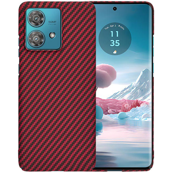 Techsuit - Carbonite FiberShell - Motorola Edge 40 Neo - Red