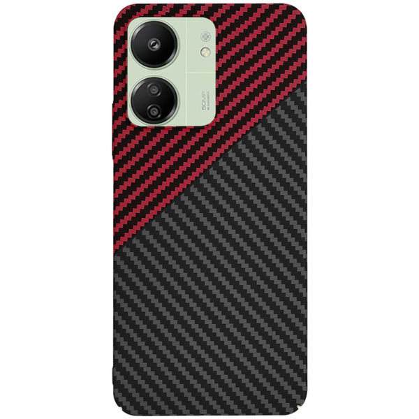 Techsuit - Carbonite FiberShell - Xiaomi Redmi 13C 4G / 13C 5G / C65 - Red Vortex
