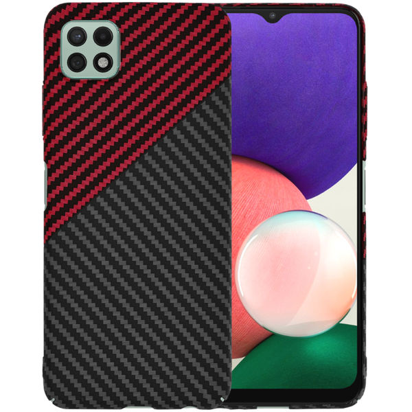 Techsuit - Carbonite FiberShell - Samsung Galaxy A22 5G - Red Vortex