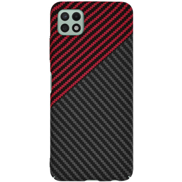 Techsuit - Carbonite FiberShell - Samsung Galaxy A22 5G - Red Vortex