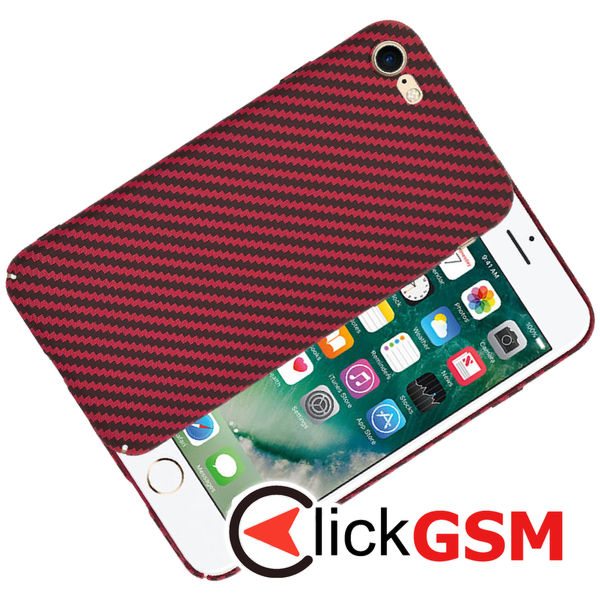 Techsuit - Carbonite FiberShell - iPhone 7 / iPhone 8 / iPhone SE 2, SE 2020 / iPhone SE 3, SE 2022 - Red