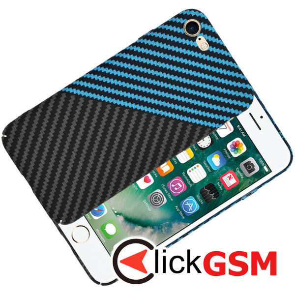 Techsuit - Carbonite FiberShell - iPhone 7 / iPhone 8 / iPhone SE 2, SE 2020 / iPhone SE 3, SE 2022 - Blue Pulse