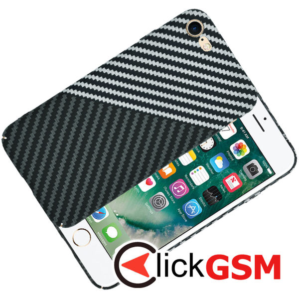 Techsuit - Carbonite FiberShell - iPhone 7 / iPhone 8 / iPhone SE 2, SE 2020 / iPhone SE 3, SE 2022 - Stealth Gray