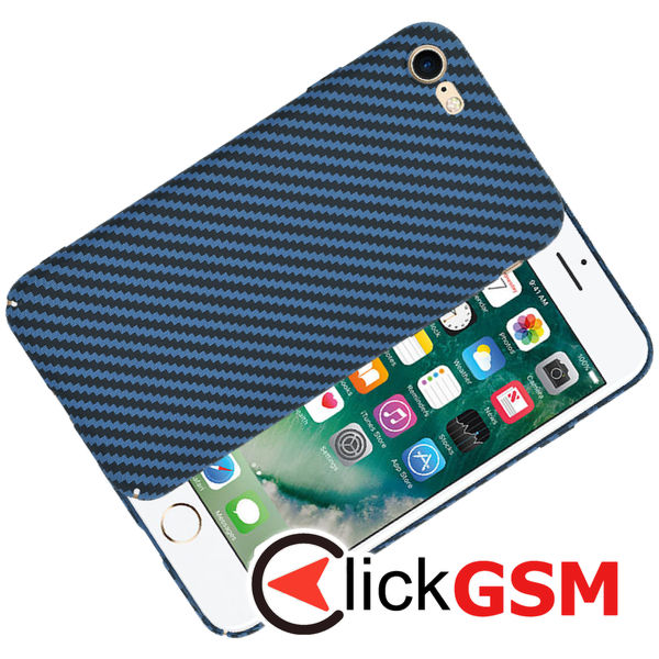 Techsuit - Carbonite FiberShell - iPhone 7 / iPhone 8 / iPhone SE 2, SE 2020 / iPhone SE 3, SE 2022 - Cyan