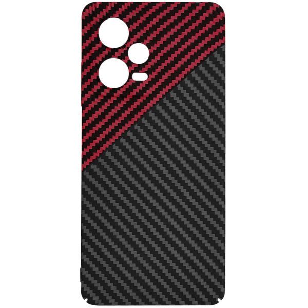 Techsuit - Carbonite FiberShell - Xiaomi Redmi Note 12 Pro 5G - Red Vortex
