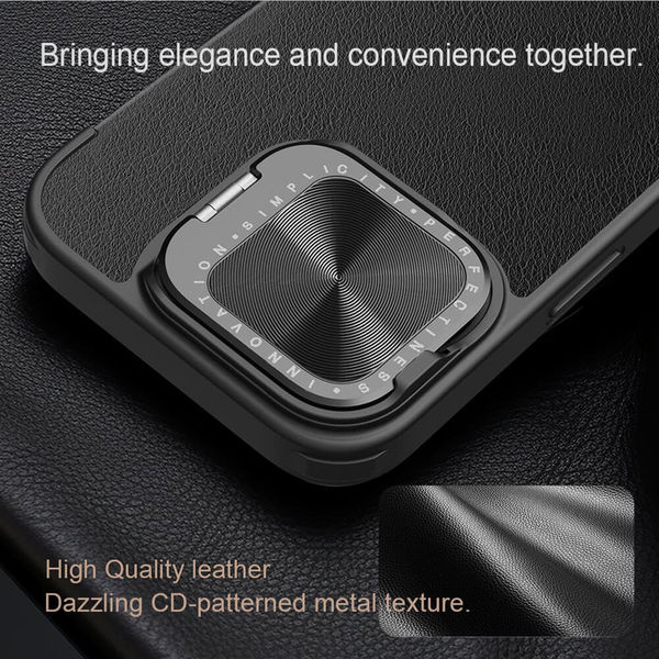 Nillkin - Qin Prop Leather Case - iPhone 16 - Black