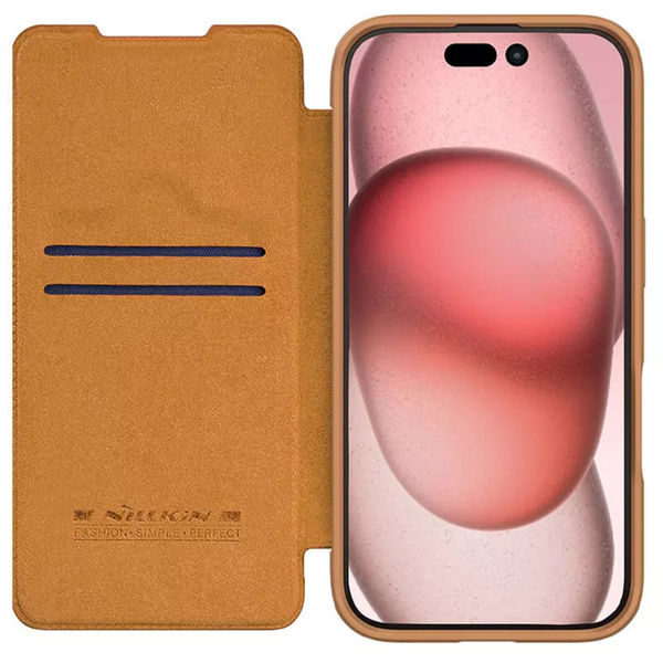 Nillkin - Qin Prop Leather Case - iPhone 16 Pro Max - Brown