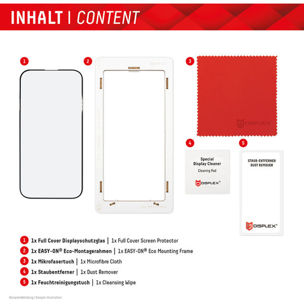 Displex - Premium Real Glass Full Cover - iPhone 16 - Black