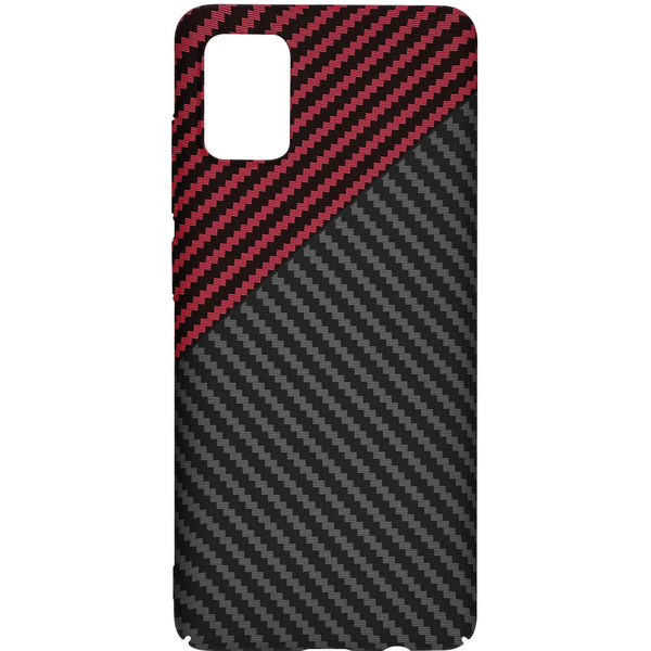 Techsuit - Carbonite FiberShell - Samsung Galaxy A51 4G - Red Vortex