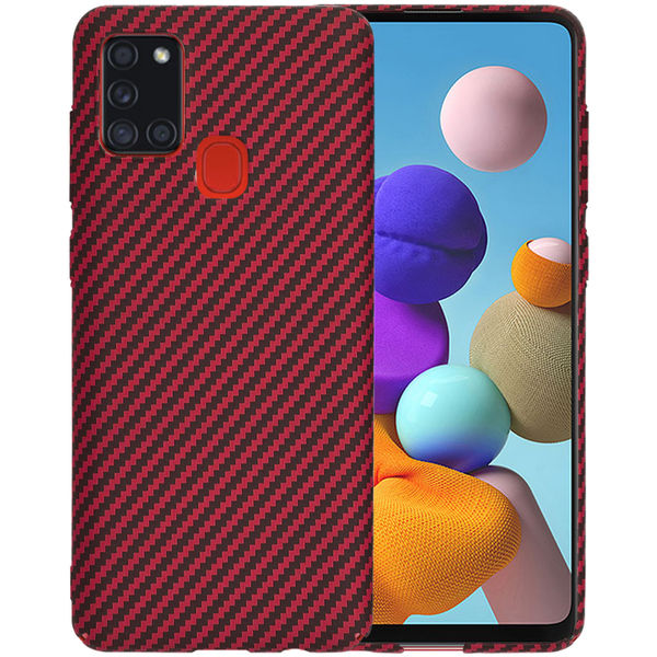 Techsuit - Carbonite FiberShell - Samsung Galaxy A21s - Red