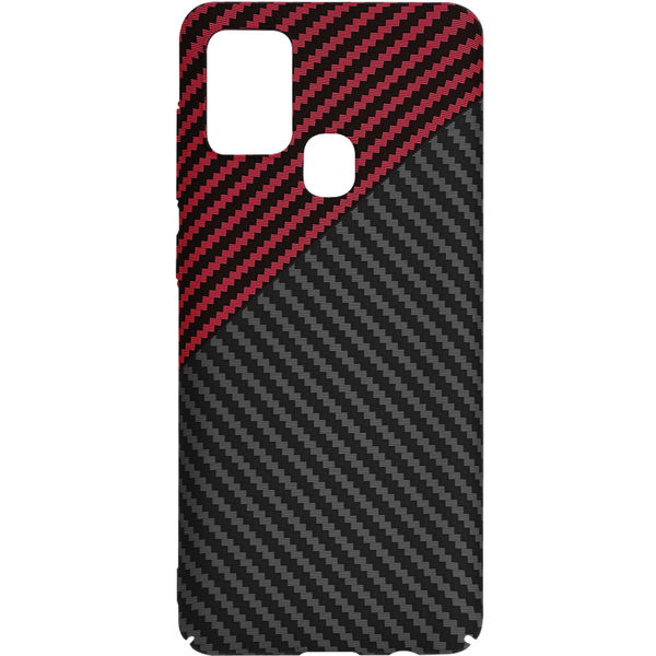 Techsuit - Carbonite FiberShell - Samsung Galaxy A21s - Red Vortex